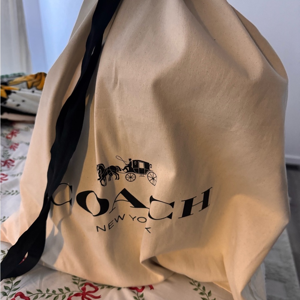 Coach Beige Tote with Black Accents